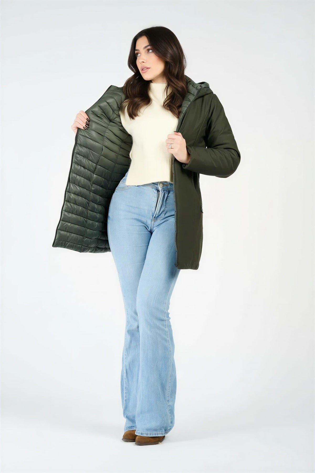 Piumino Termico Donna Lungo Verde donna Barone firenze - 2