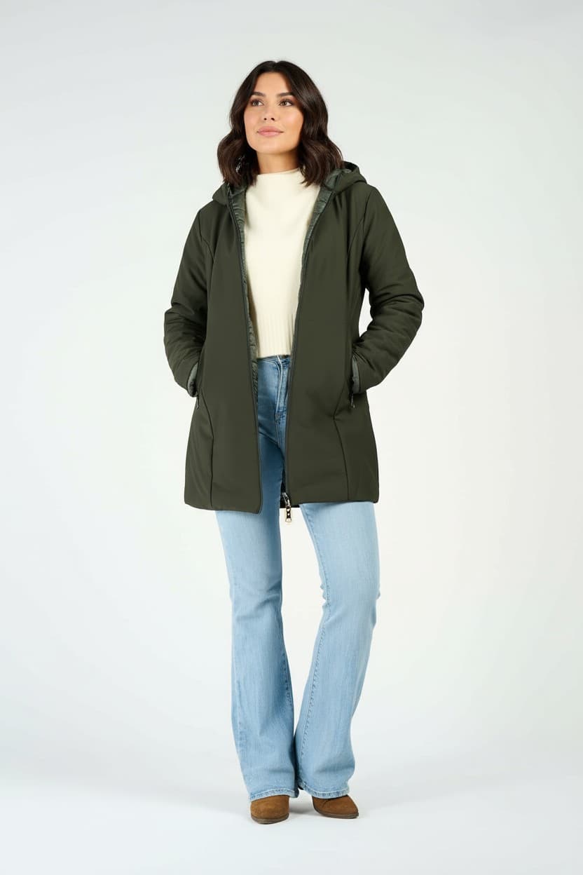 Piumino Termico Donna Lungo Verde donna Barone firenze - 3