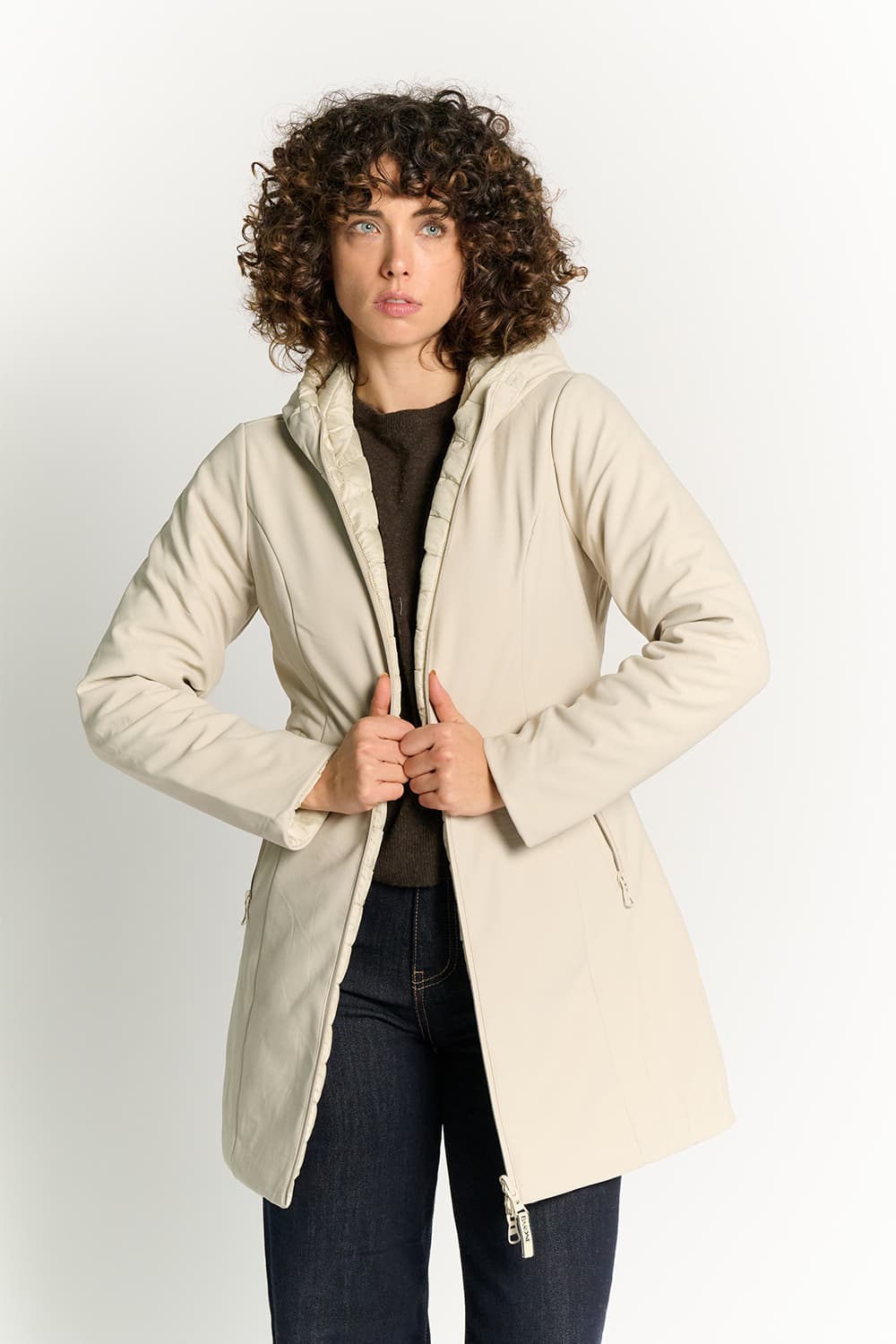 Piumino Termico Donna Lungo Beige