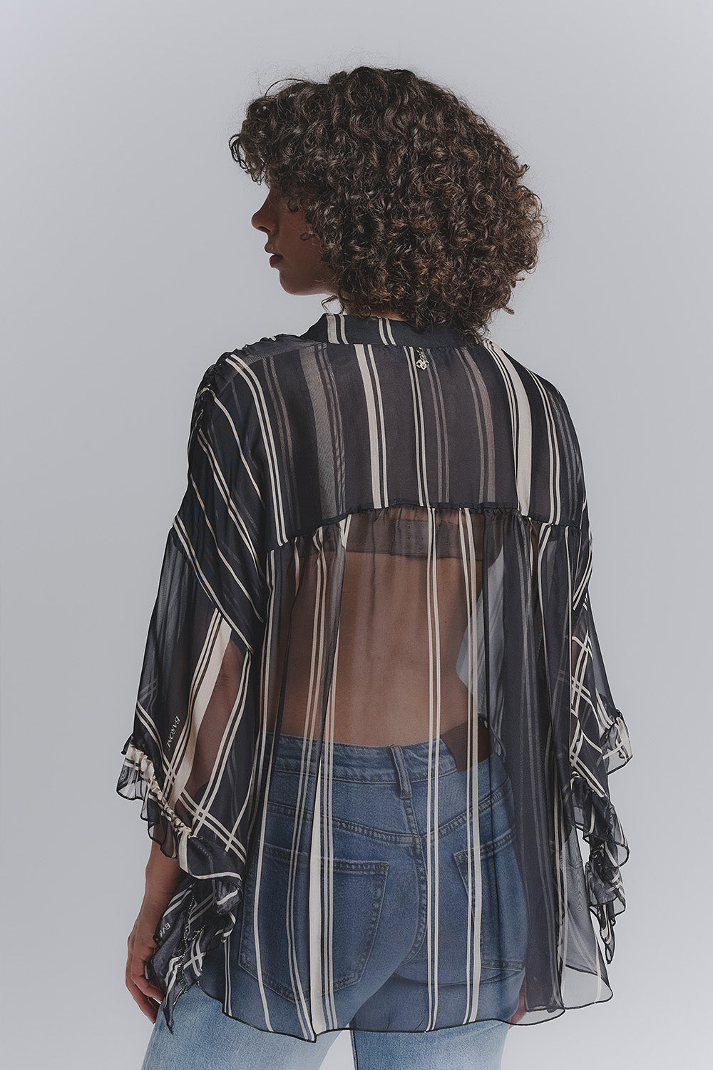 Blusa Nera Seta Barone firenze - 2