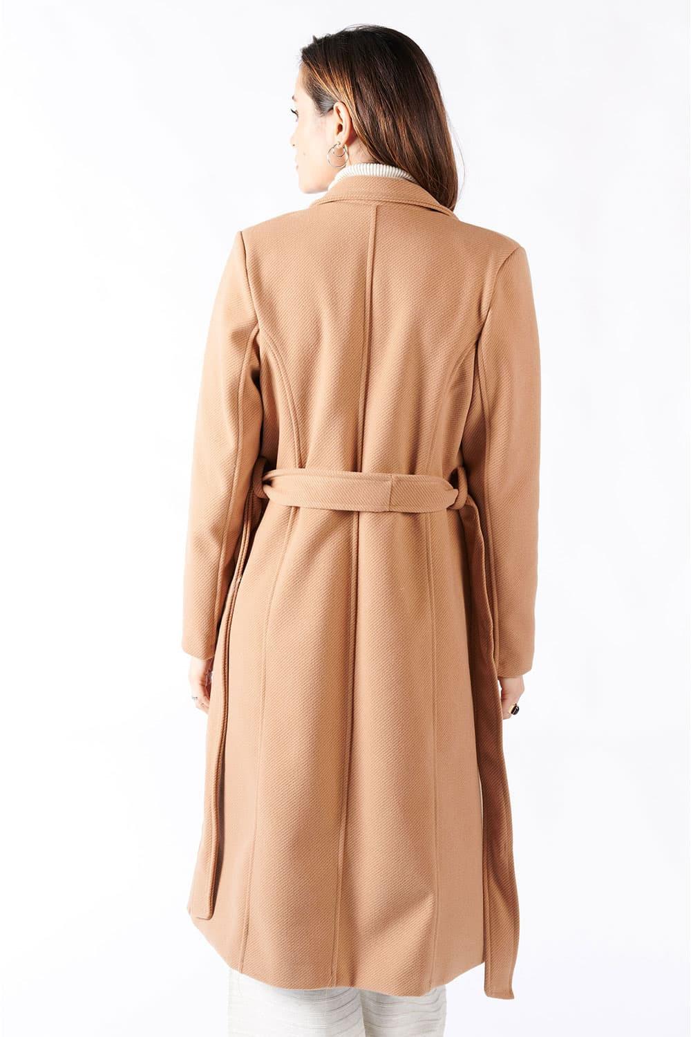Cappotto Cammello Lungo Con Cintura donna Barone firenze - 5