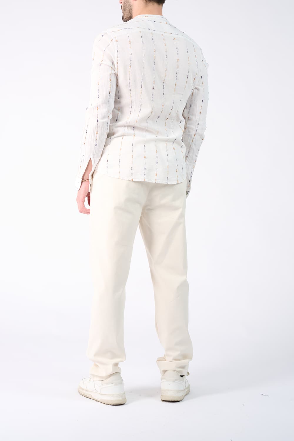 Camicia Coreana Cotone Tramata Barone firenze - 4
