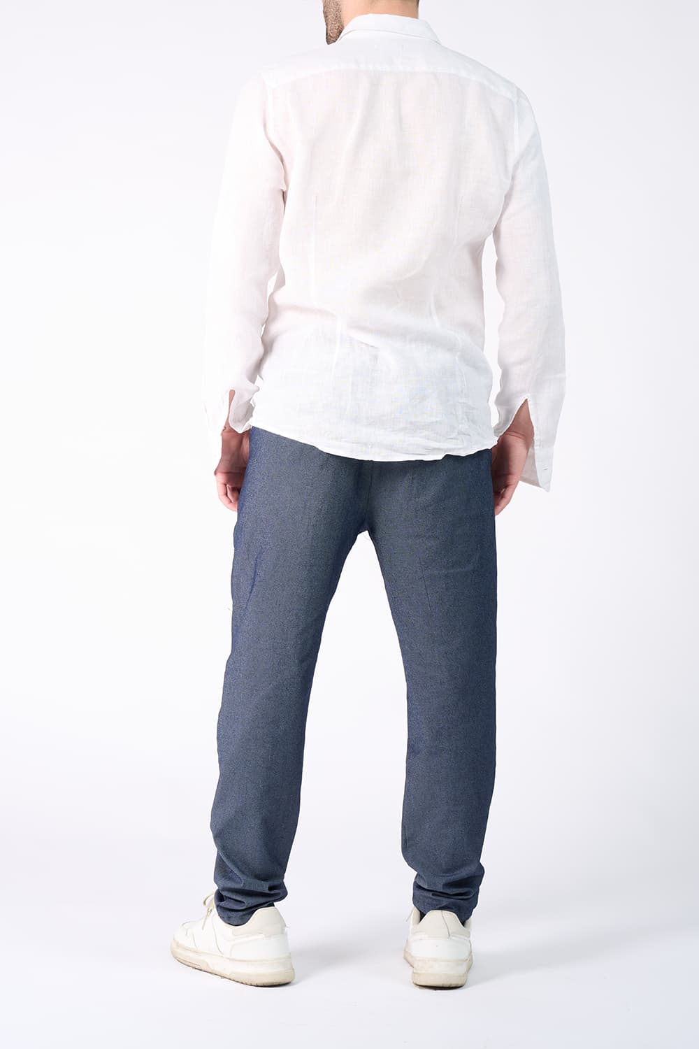 Camicia Uomo Lino Bianco uomo Barone firenze - 5
