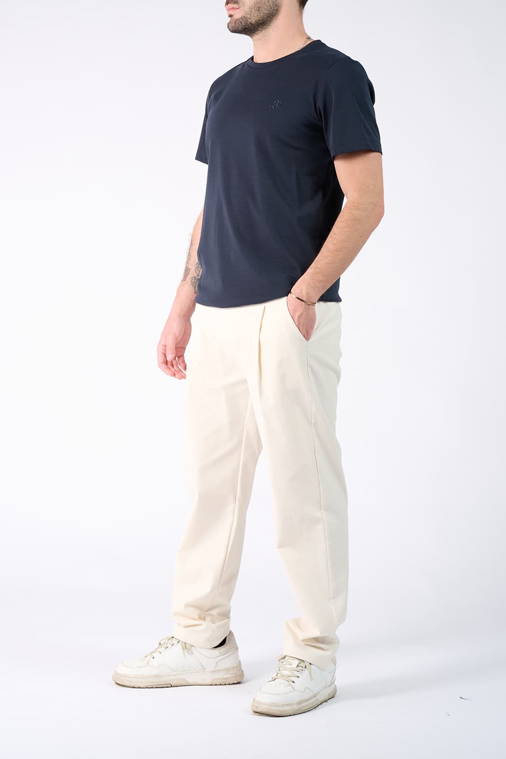 T-shirt Barone Ricamo Fronte Blu uomo Barone firenze - 4