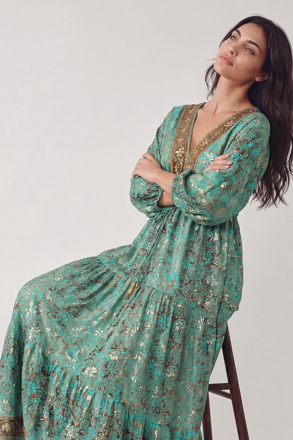 Abito Lungo Gipsy Turchese donna Barone firenze - 2