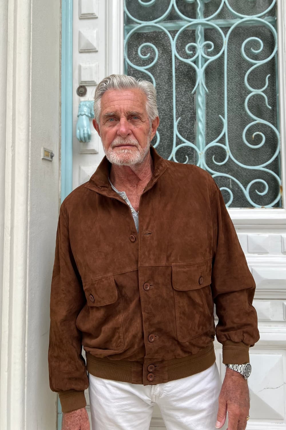 Aldo polo camoscio tabacco in pelle da Uomo Barone Firenze