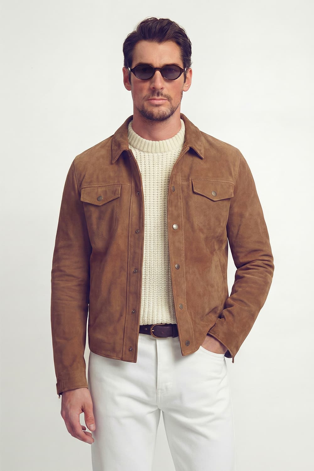 Ale Camoscio Giacca Uomo unisex Barone firenze - 5