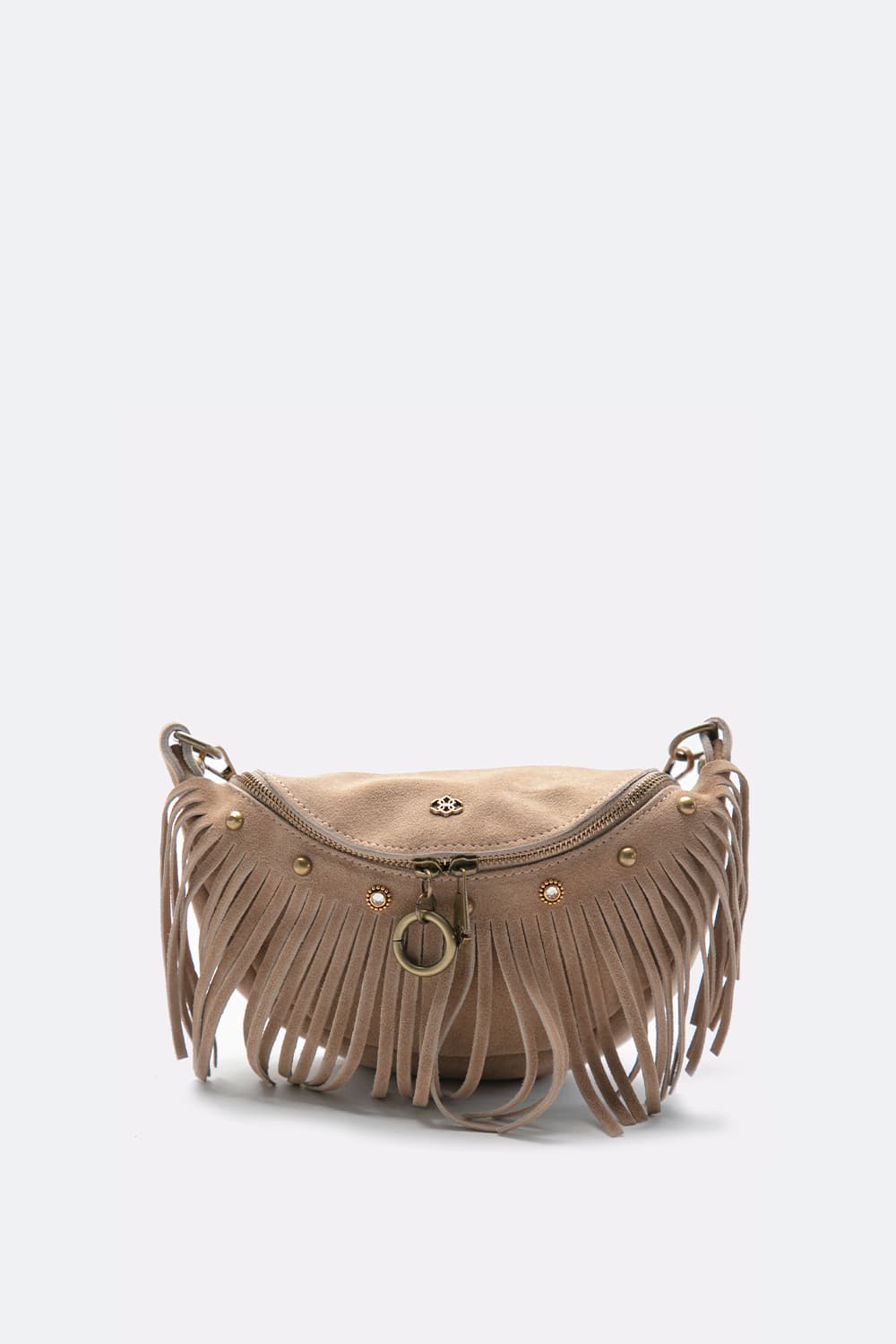 Bea Camoscio Borchie borsa donna 100% vera pelle Made in Italy - Barone Firenze