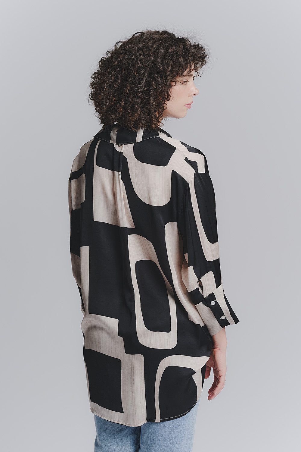 Blusa Bottoncini Nero donna Barone firenze - 2