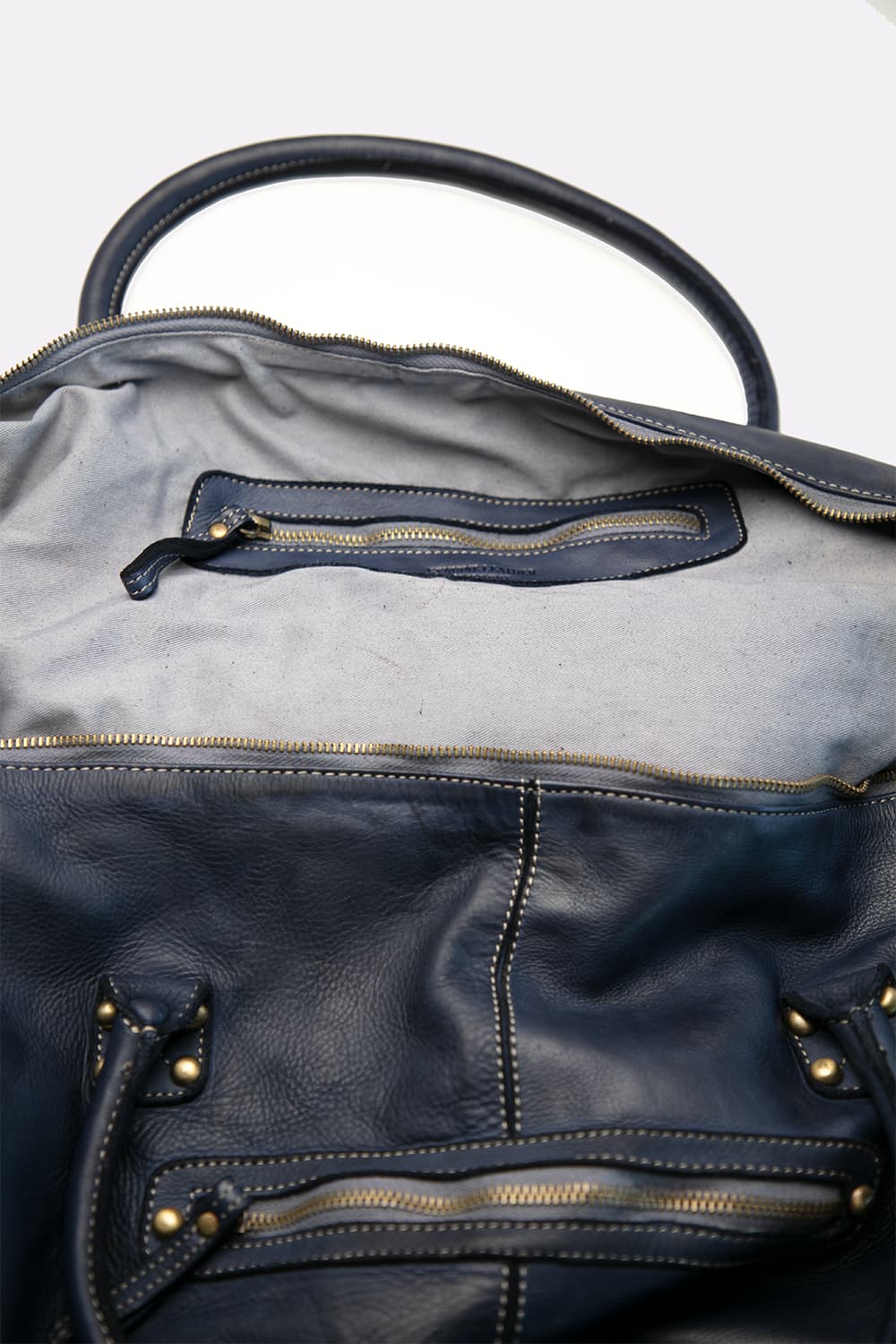 Borsone Vintage 100% vera pelle made in Italy - Barone Firenze