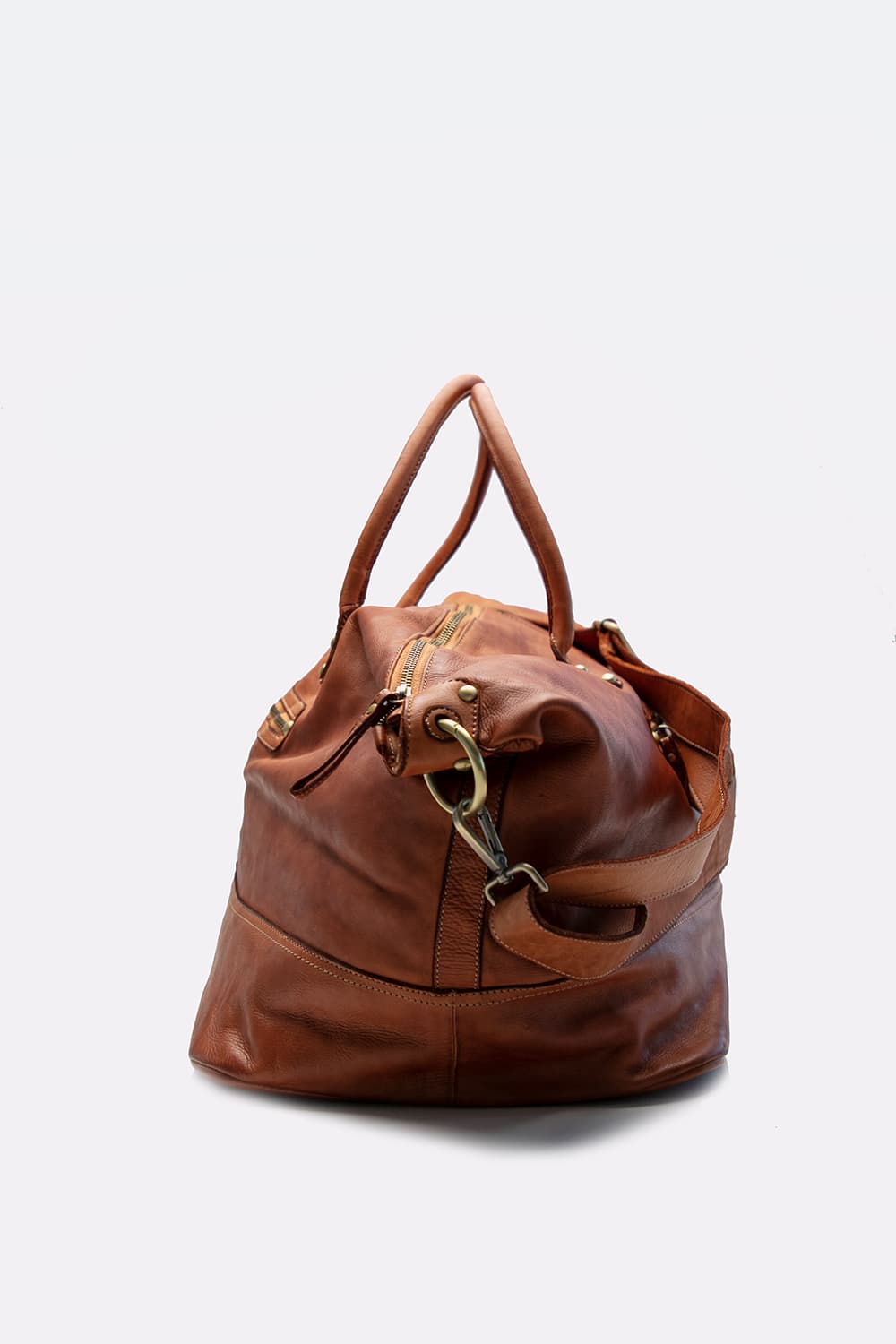 Borsone Vintage 100% vera pelle made in Italy - Barone Firenze