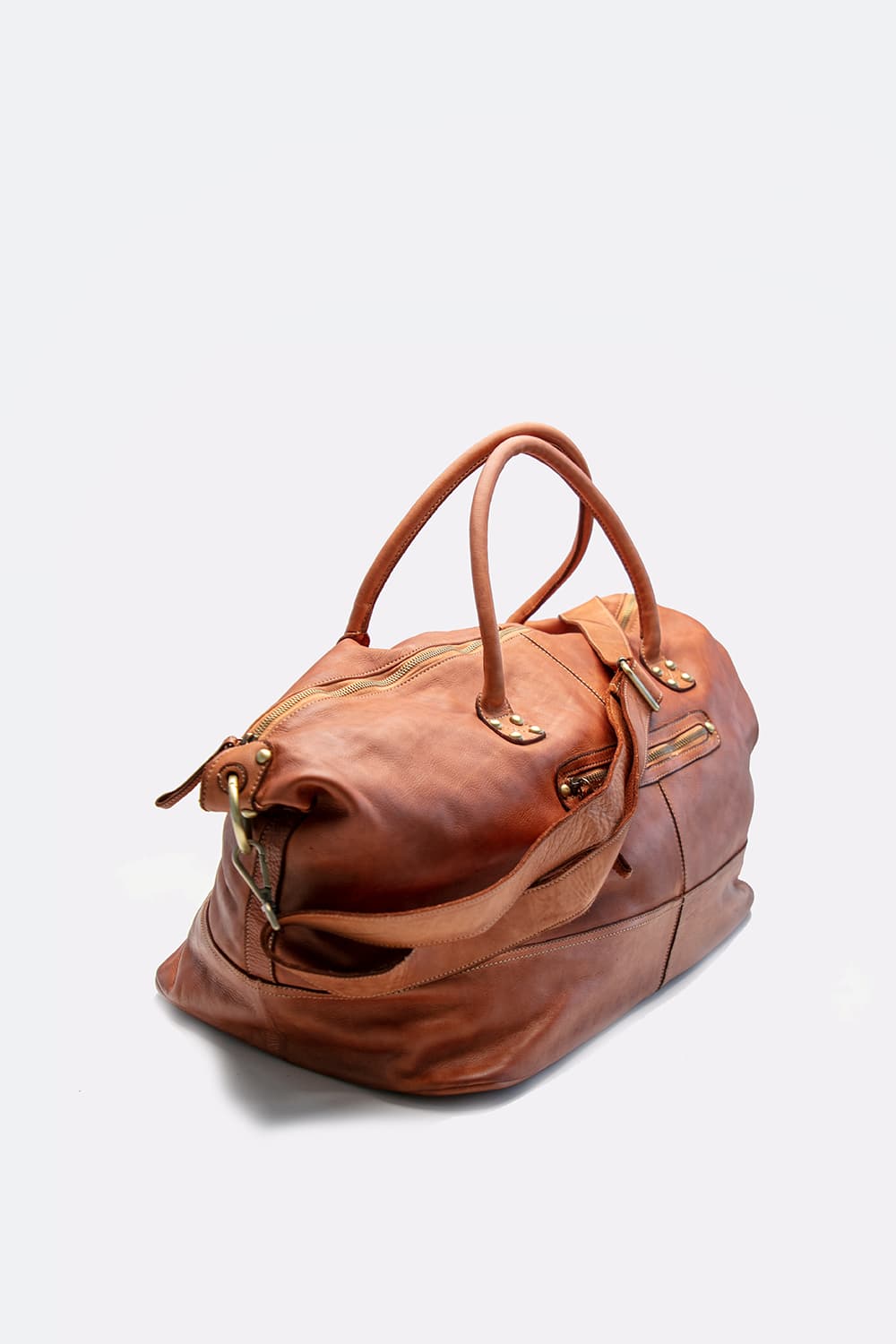 Borsone Vintage 100% vera pelle made in Italy - Barone Firenze