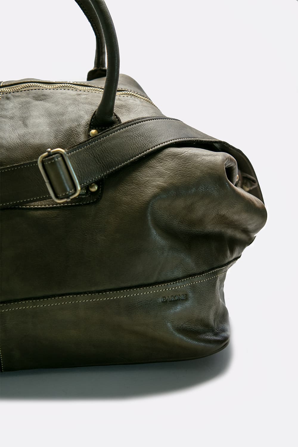 Borsone Vintage 100% vera pelle made in Italy - Barone Firenze