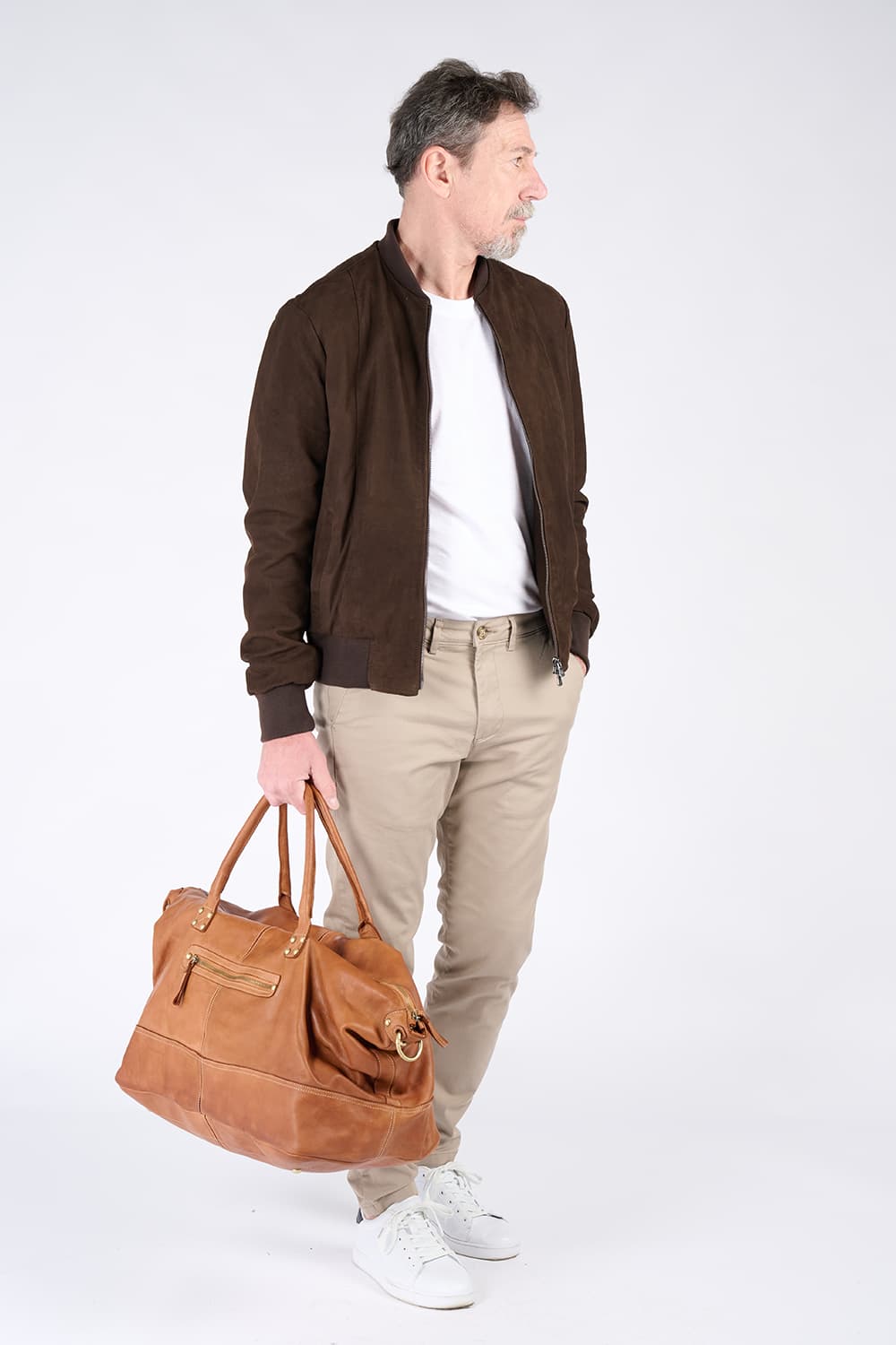 Borsone Vintage 100% vera pelle made in Italy - Barone Firenze