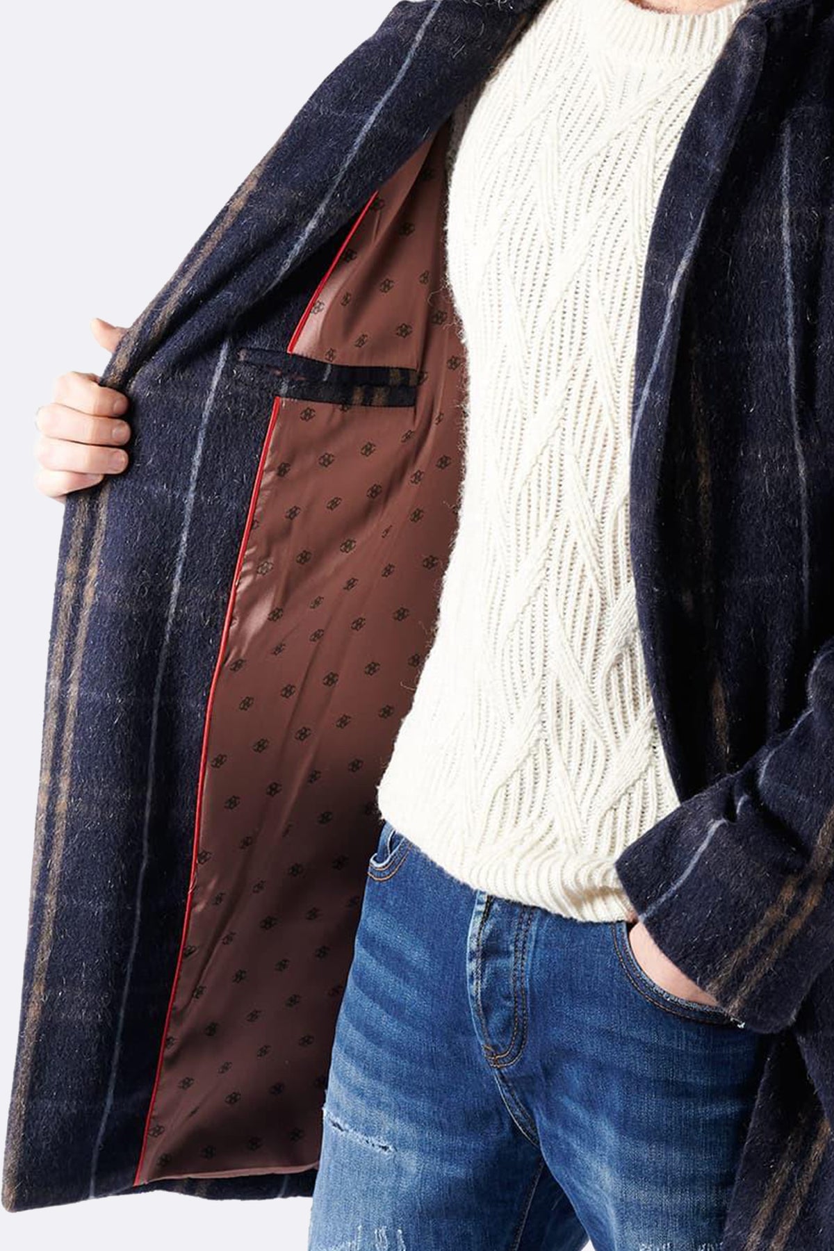 Cappotto Classico Uomo Misto Cachemire uomo Barone firenze - 4