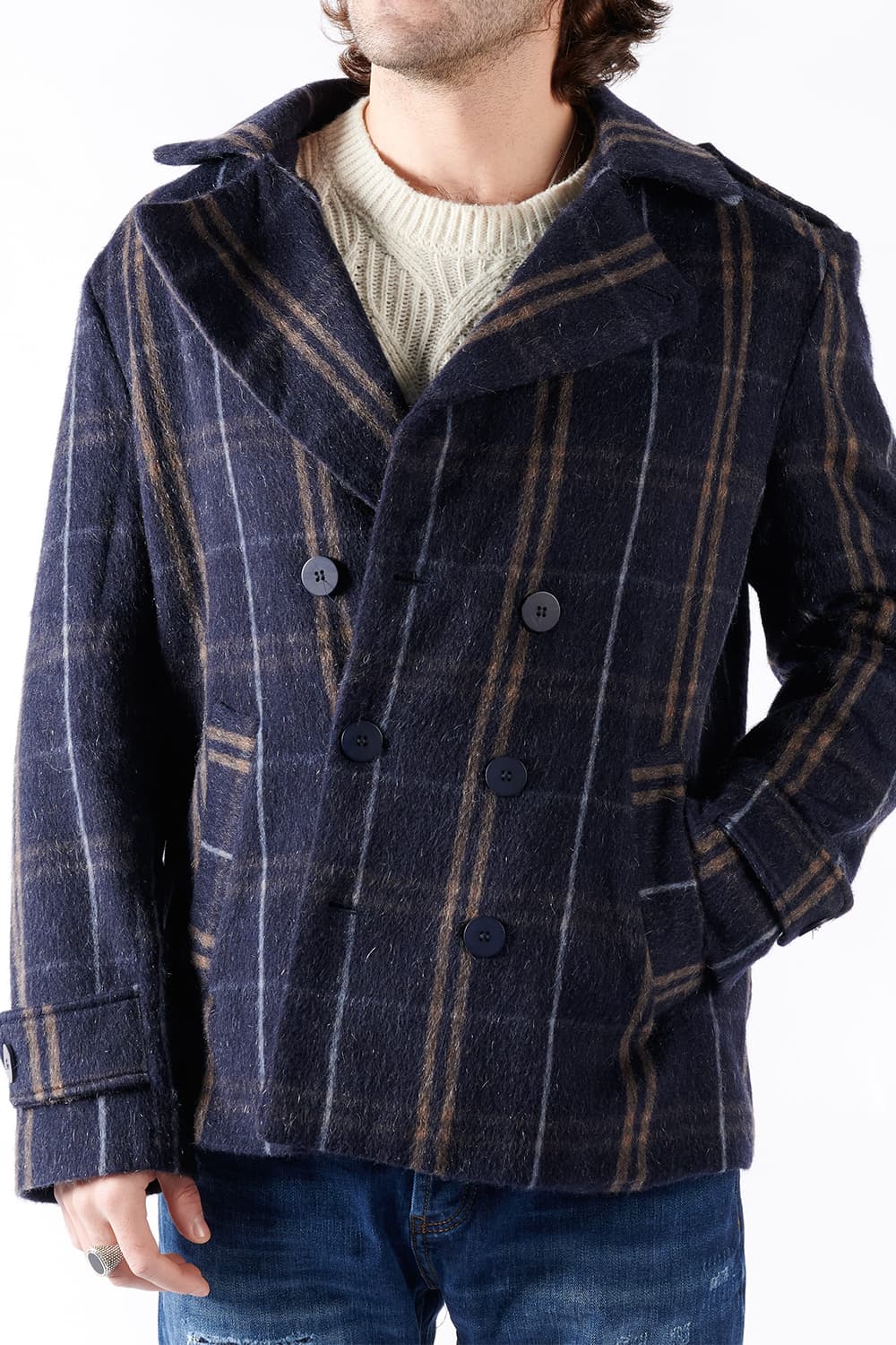 Cappotto Doppio Petto Uomo Misto Cachemire Made in Italy - Barone Firenze