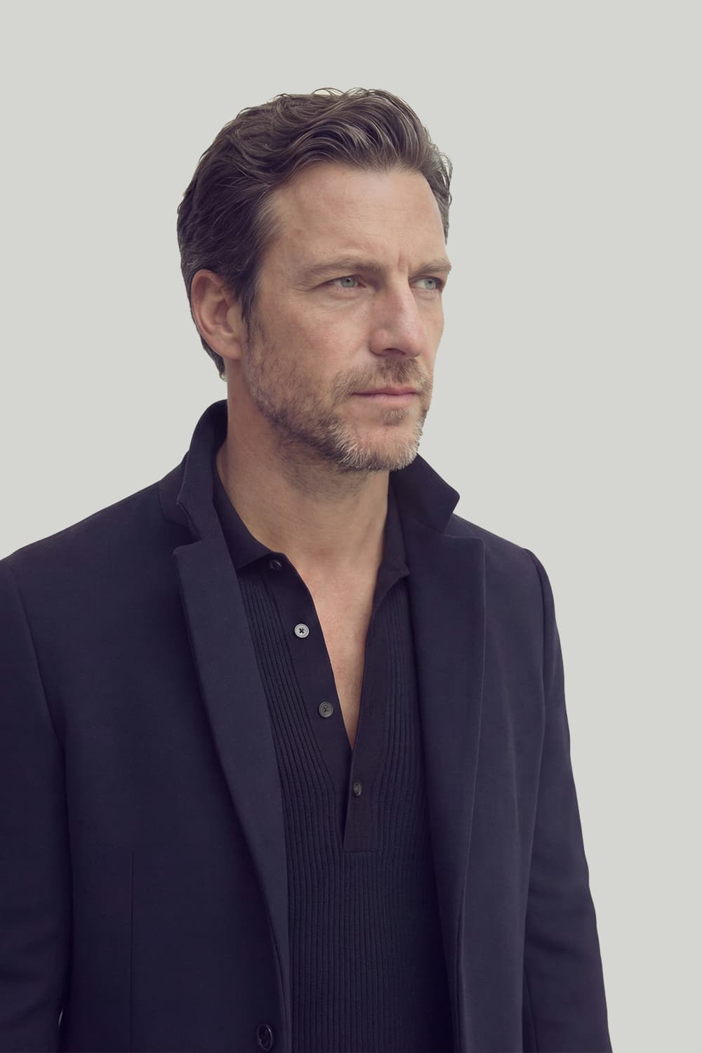 Cappotto Elegante Uomo Misto Cachemire Blu uomo Barone firenze - 2