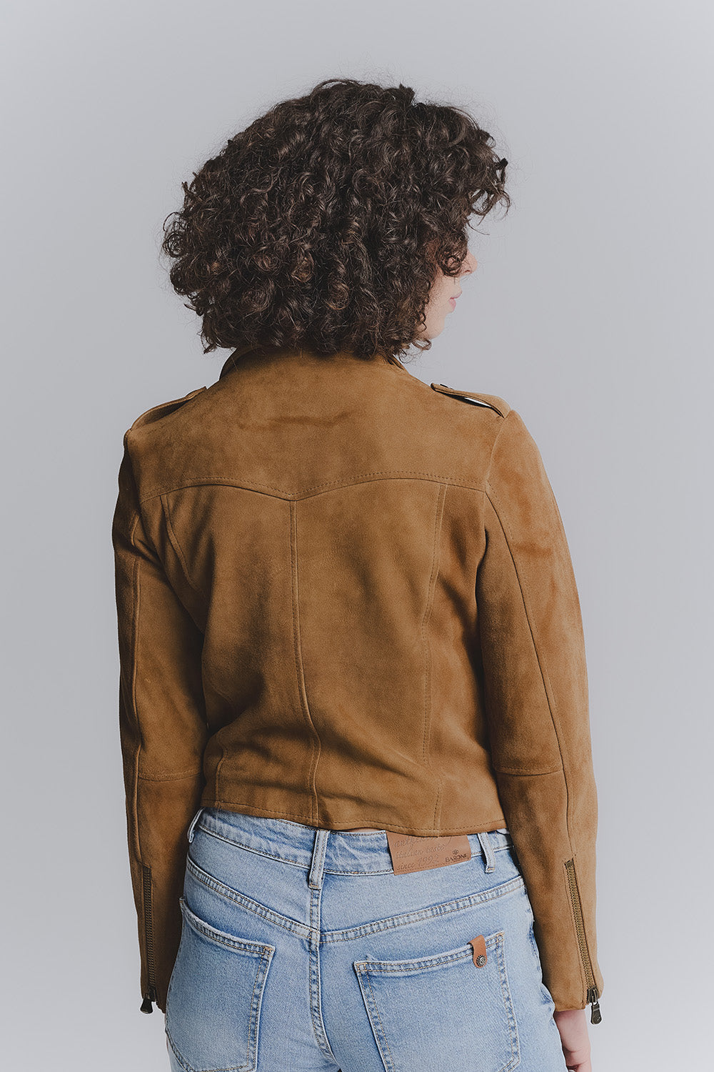 Chiodo Donna Bis Camoscio Cognac donna Barone firenze - 2