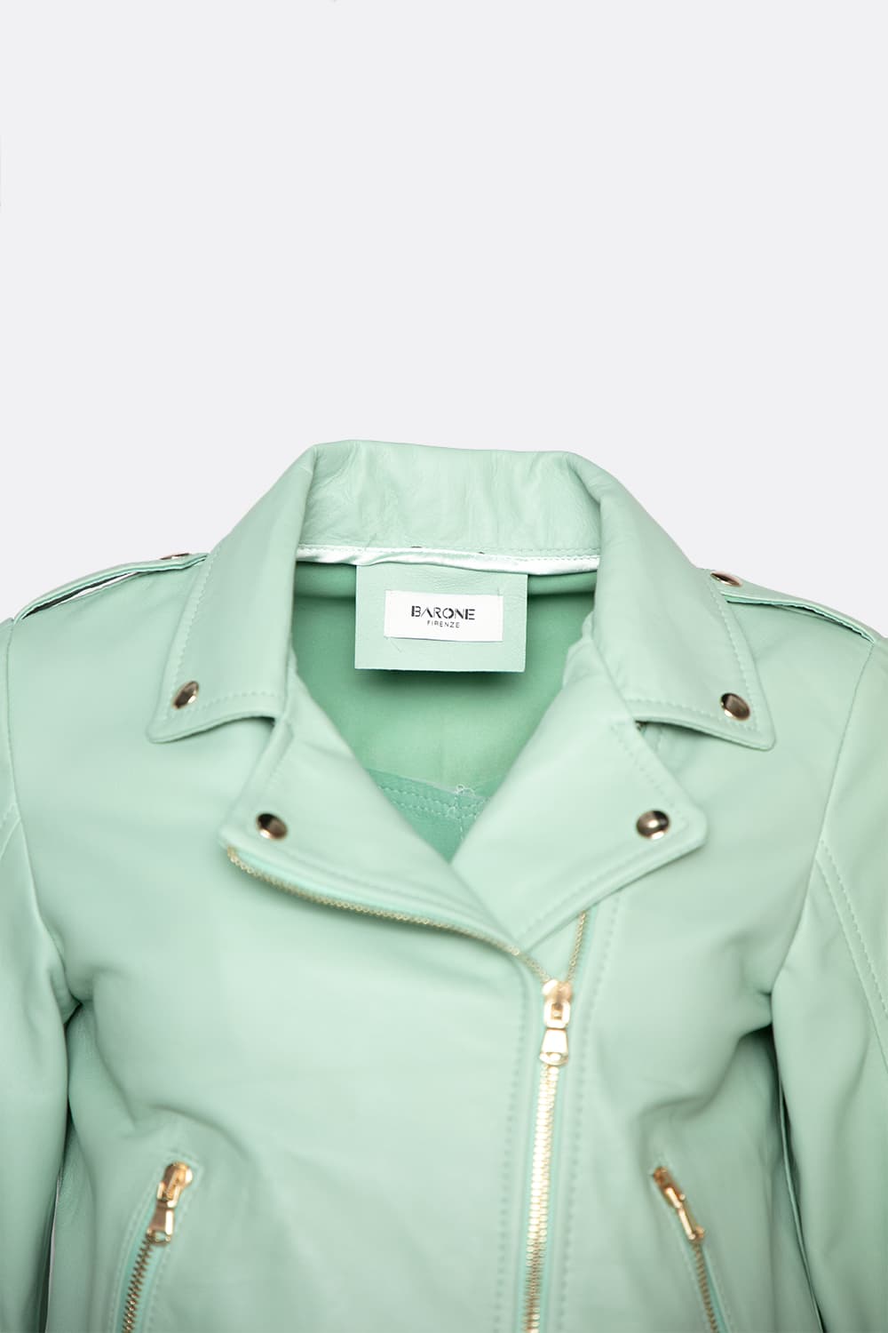 Chiodo donna bis sfoderato tiffany vera pelle 100% made in Italy - Barone Firenze