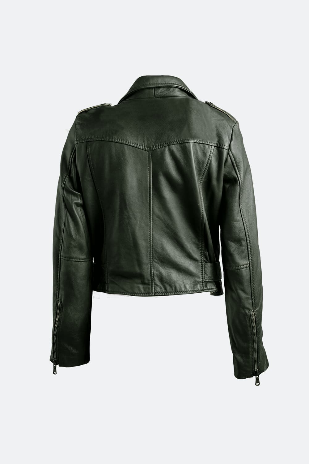 Chiodo Donna Verde giacca 100% vera pelle Made in Italy- Barone Firenze