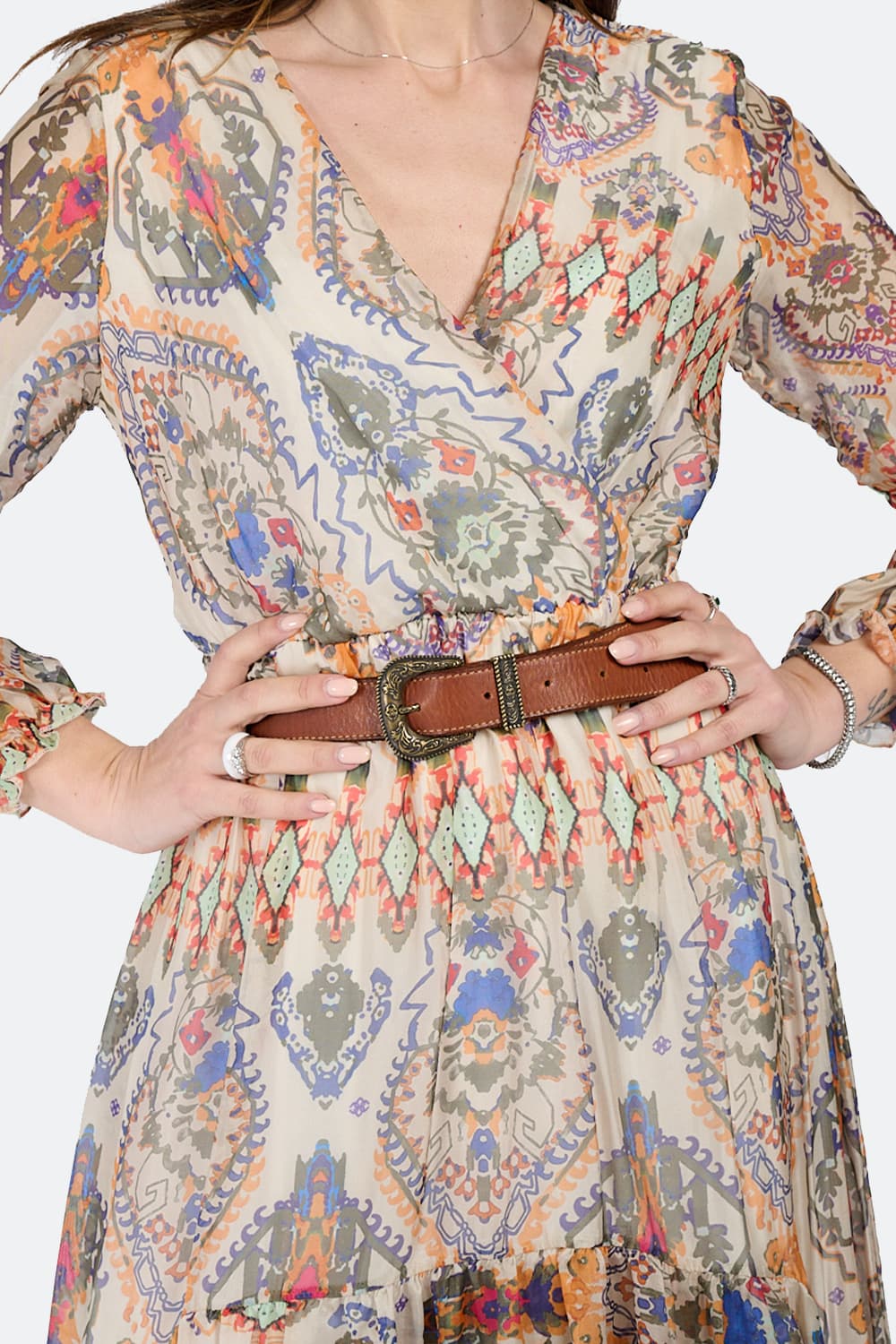 Cintura Dallas Donna Cuoio/Ottone unisex Barone firenze - 3