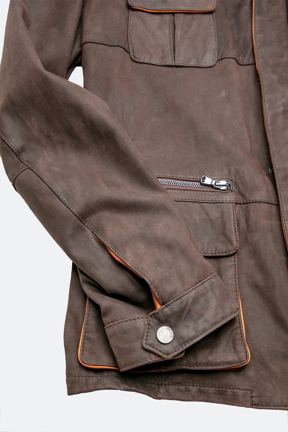 Francesco Oleato Sahariana Testa di Moro giacca uomo 100% vera pelle Made in Italy - Barone Firenze