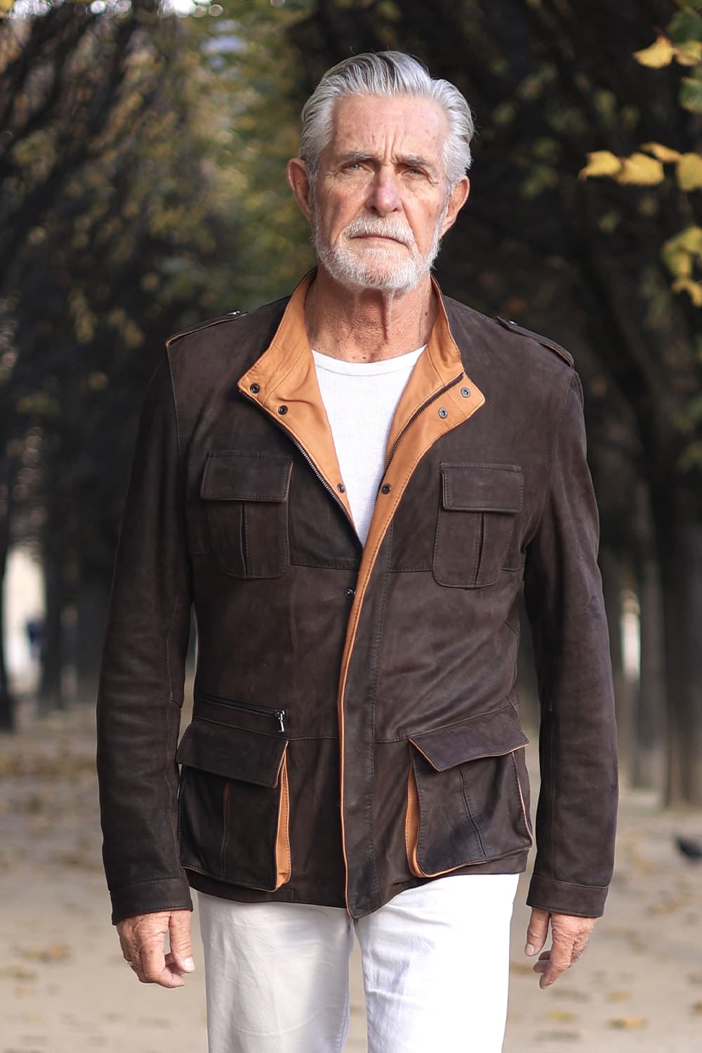 Francesco Oleato Sahariana Testa di Moro giacca uomo 100% vera pelle Made in Italy - Barone Firenze