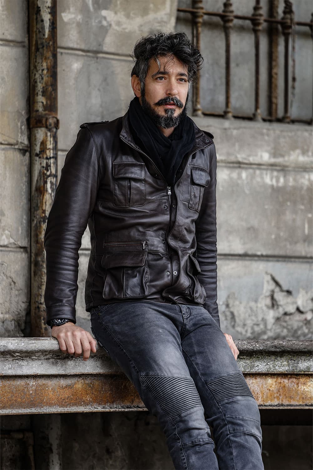 Francesco Sahariana Testa di Moro giacca uomo 100% vera pelle Made in Italy - Barone Firenze