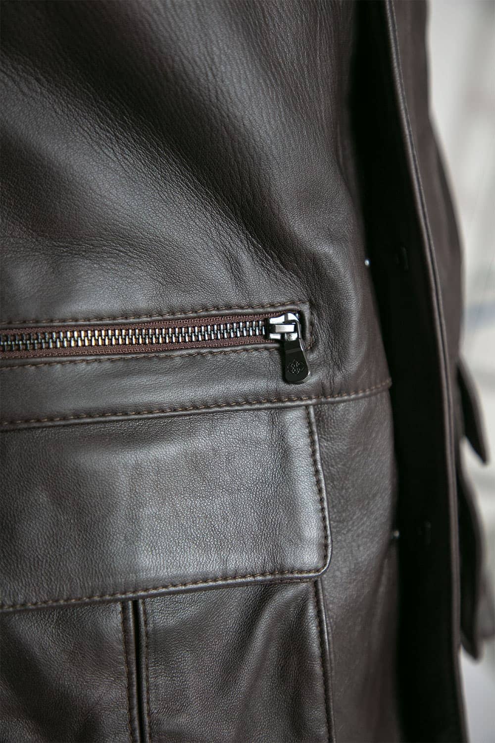 Francesco Sahariana Testa di Moro giacca uomo 100% vera pelle Made in Italy - Barone Firenze