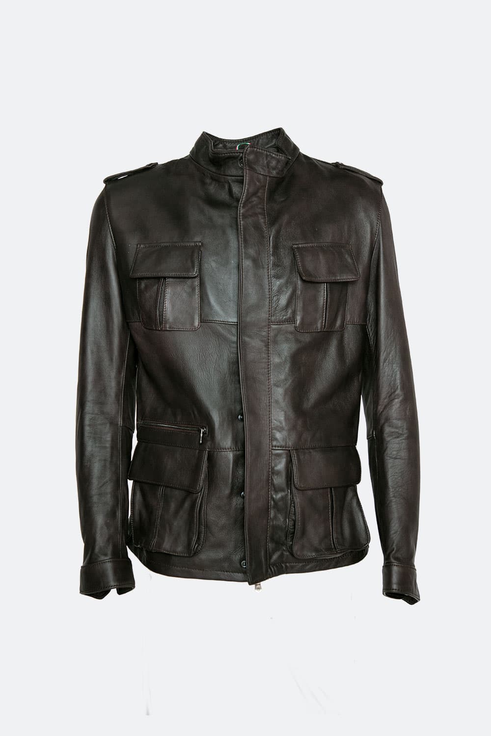 Francesco Sahariana Testa di Moro giacca uomo 100% vera pelle Made in Italy - Barone Firenze