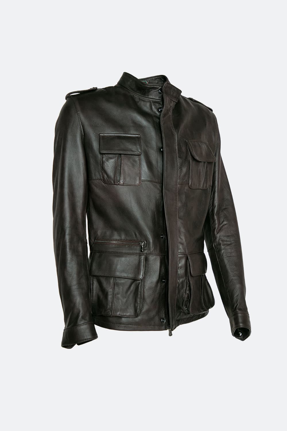 Francesco Sahariana Testa di Moro giacca uomo 100% vera pelle Made in Italy - Barone Firenze