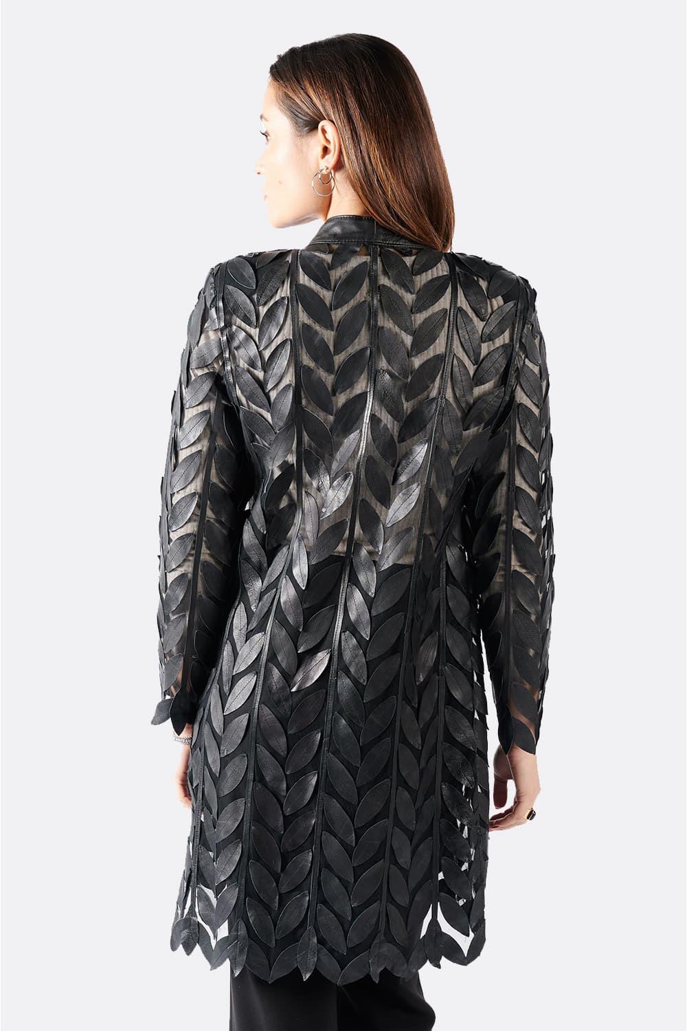 Giacca Foglie Lunga con Zip donna Barone firenze - 3