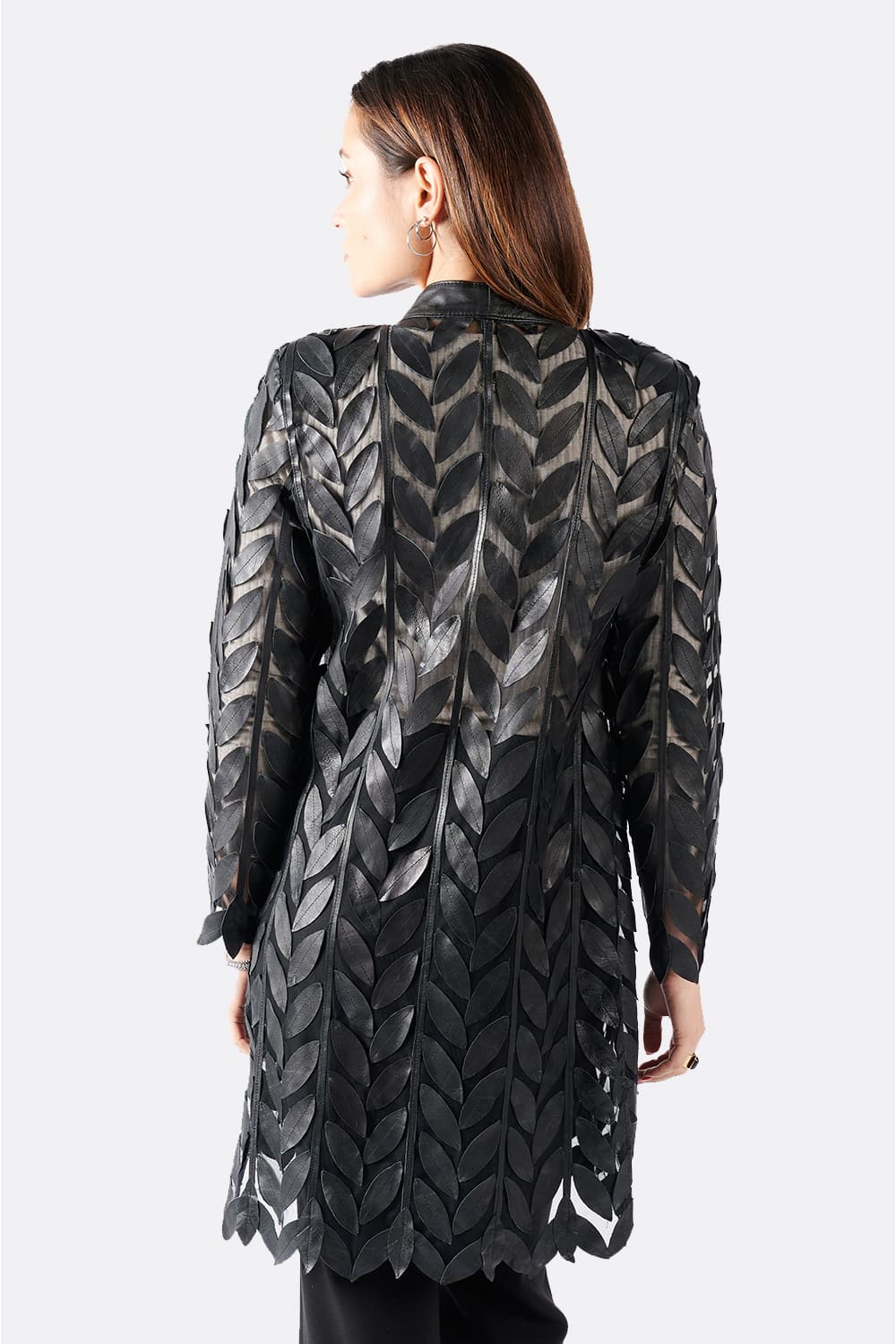 Giacca Foglie Lunga con Zip donna Barone firenze - 3