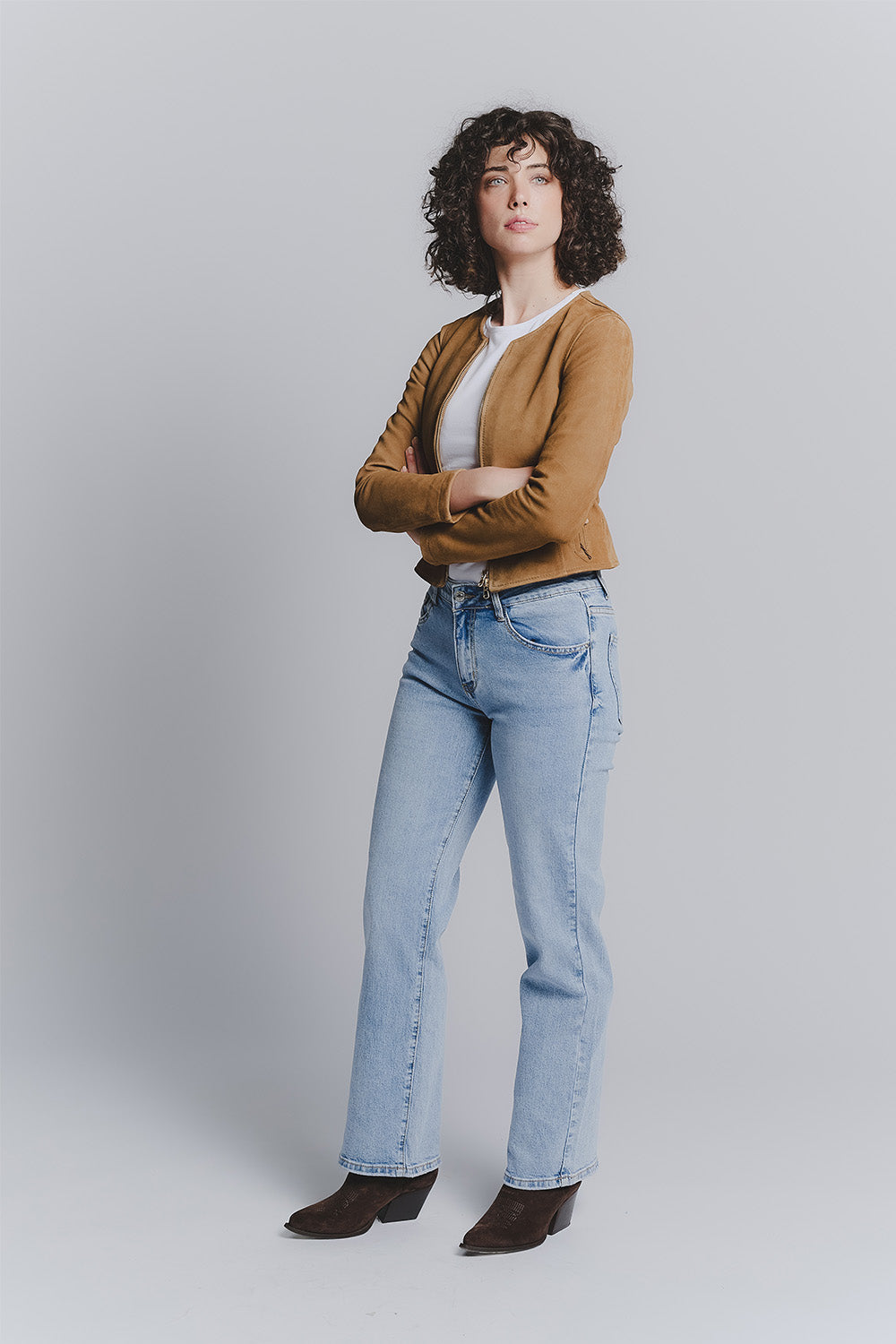 Ire Corto Camoscio Sfoderato Cognac donna Barone firenze - 6