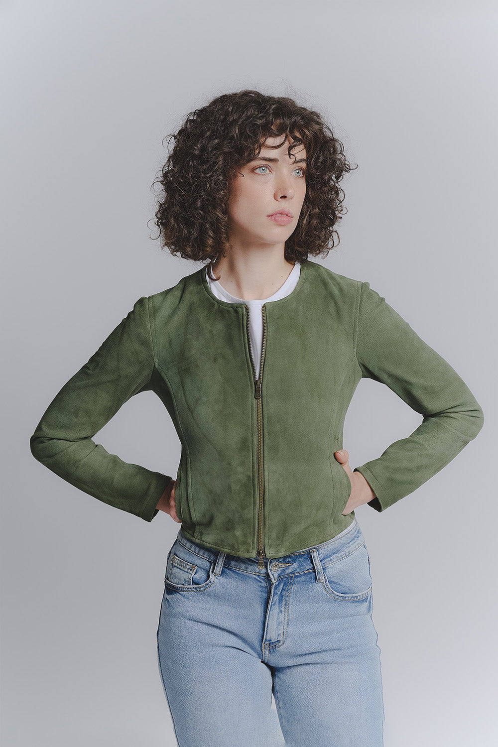 Ire Corto Camoscio Sfoderato Verde donna Barone firenze - 3