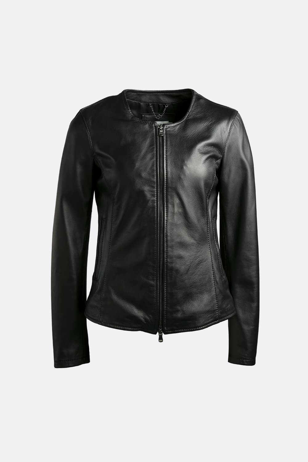 Irene Long Black Jacket 100% genuine leather Made in Italy - Barone Firenze