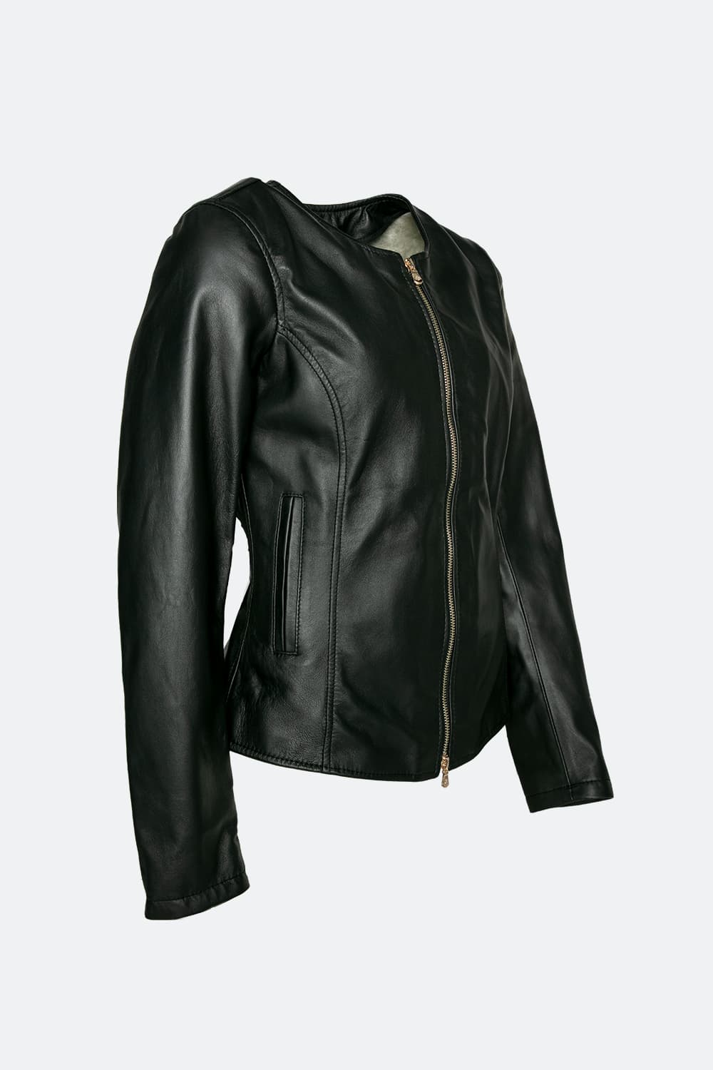 Ire Gold Collo Chanel Sfoderato giacca donna 100% vera pelle Made in Italy - Barone Firenze