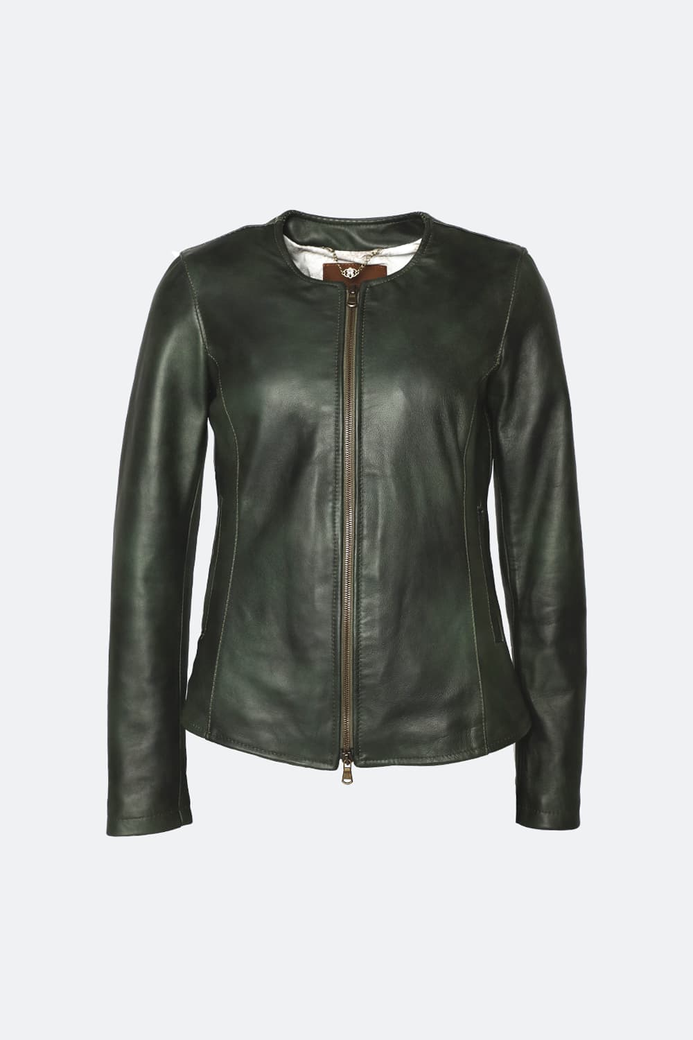 Irene Long Green Jacket 100% genuine leather Made in Italy - Barone Firenze