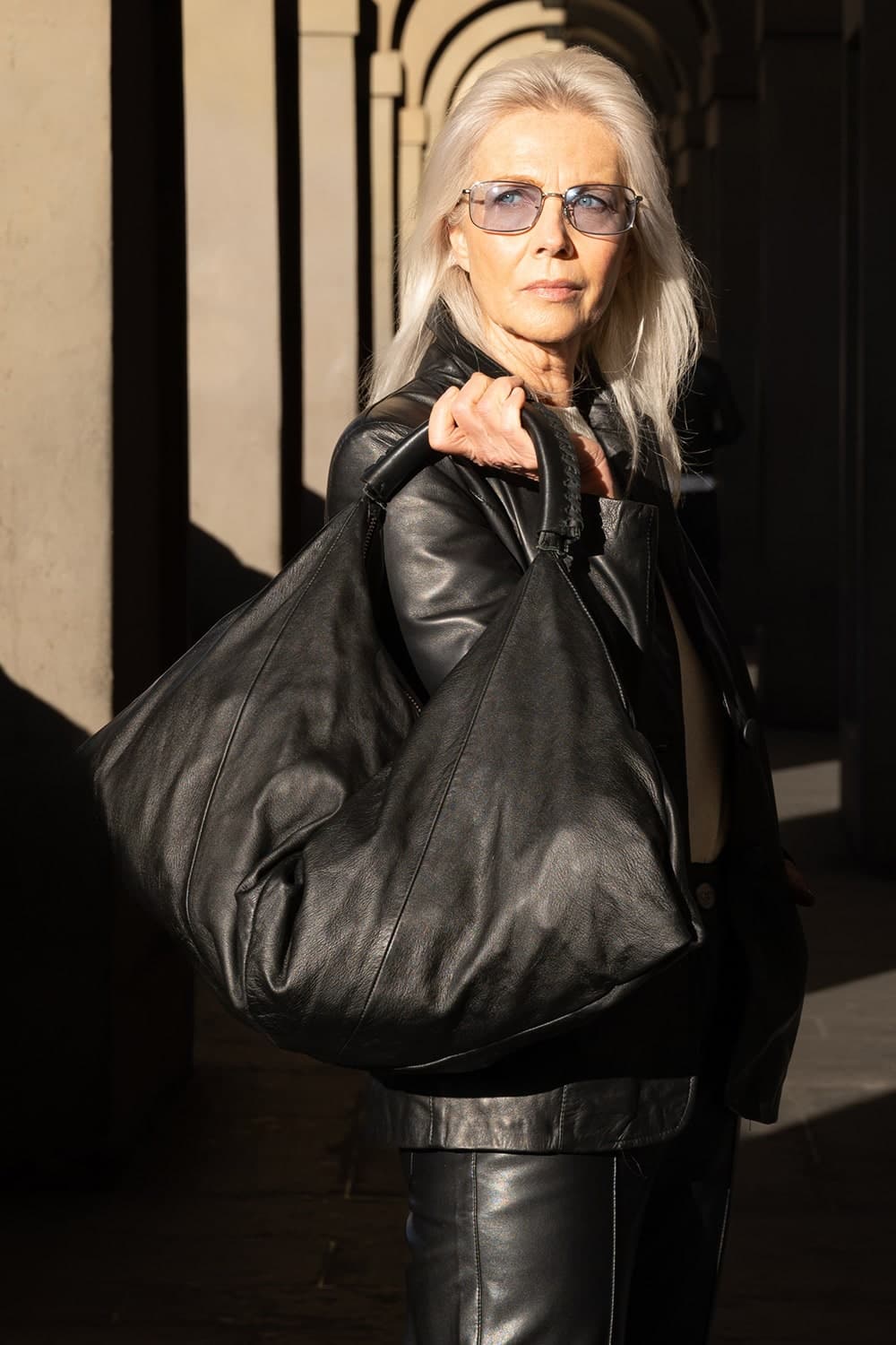 Monnalisa borsa in pelle da donna nera Barone Firenze