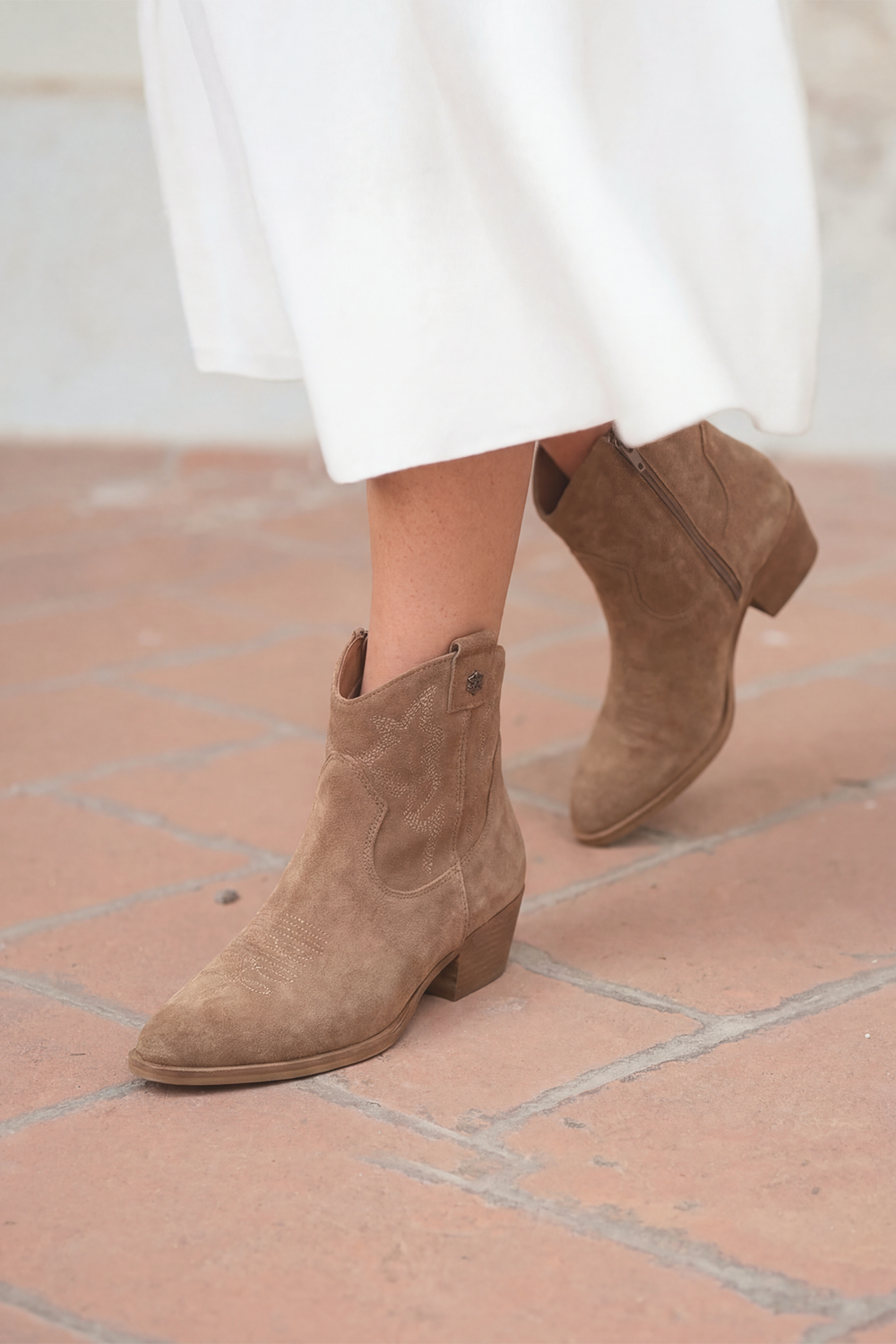 Stivali Petrarca Camoscio Beige donna Barone firenze - 7