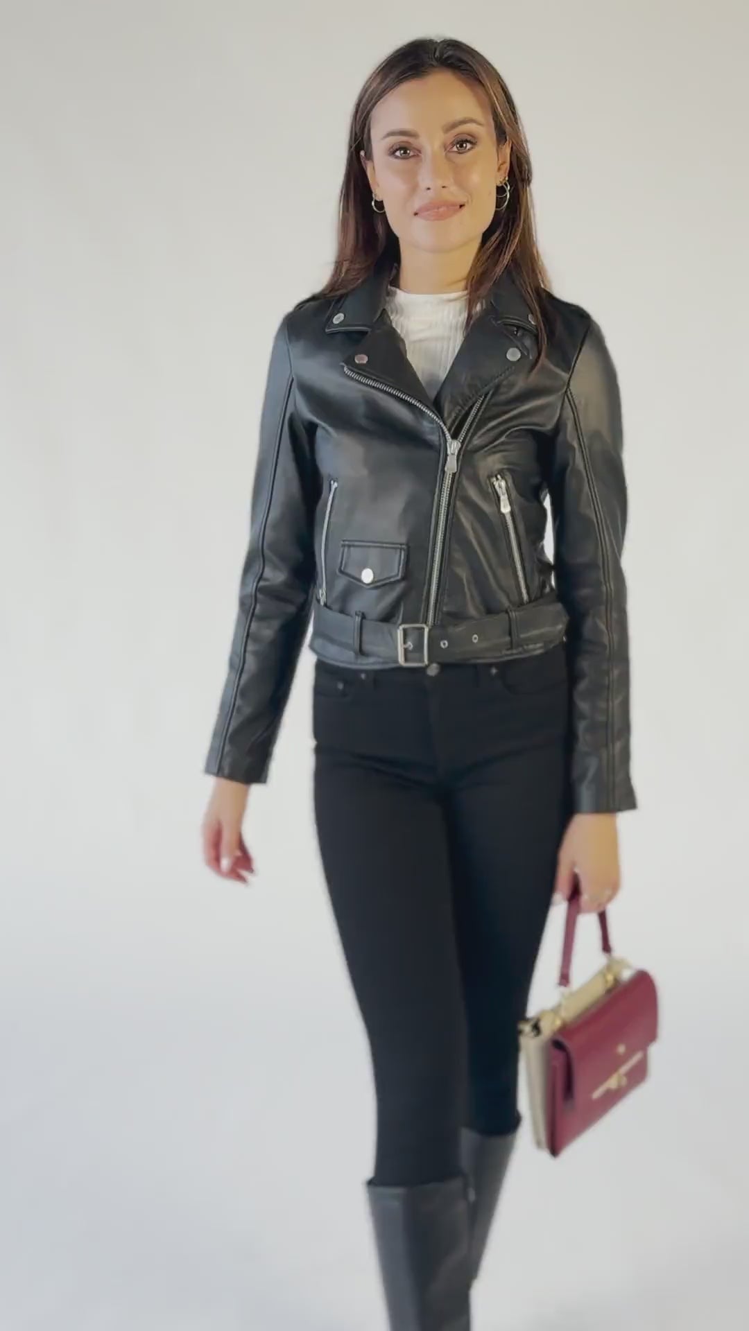 Chiodo Donna giacca 100% vera pelle Made in Italy- Barone Firenze