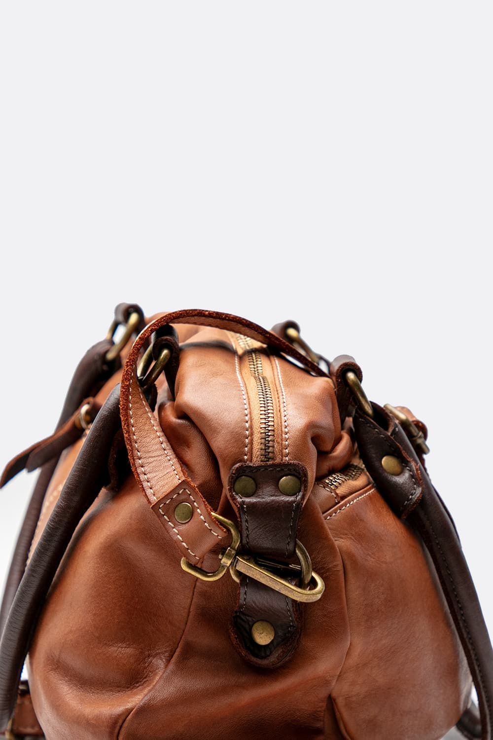 Borsa Puntala Bicolore 100% vera pelle Made in Italy - Barone Firenze