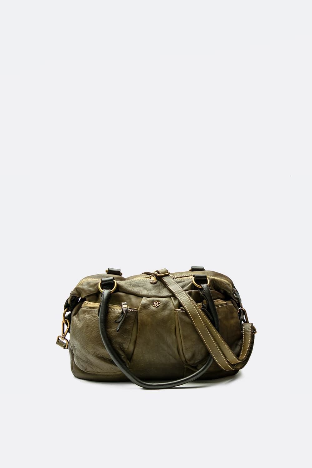 Borsa Puntala Bicolore 100% vera pelle Made in Italy - Barone Firenze