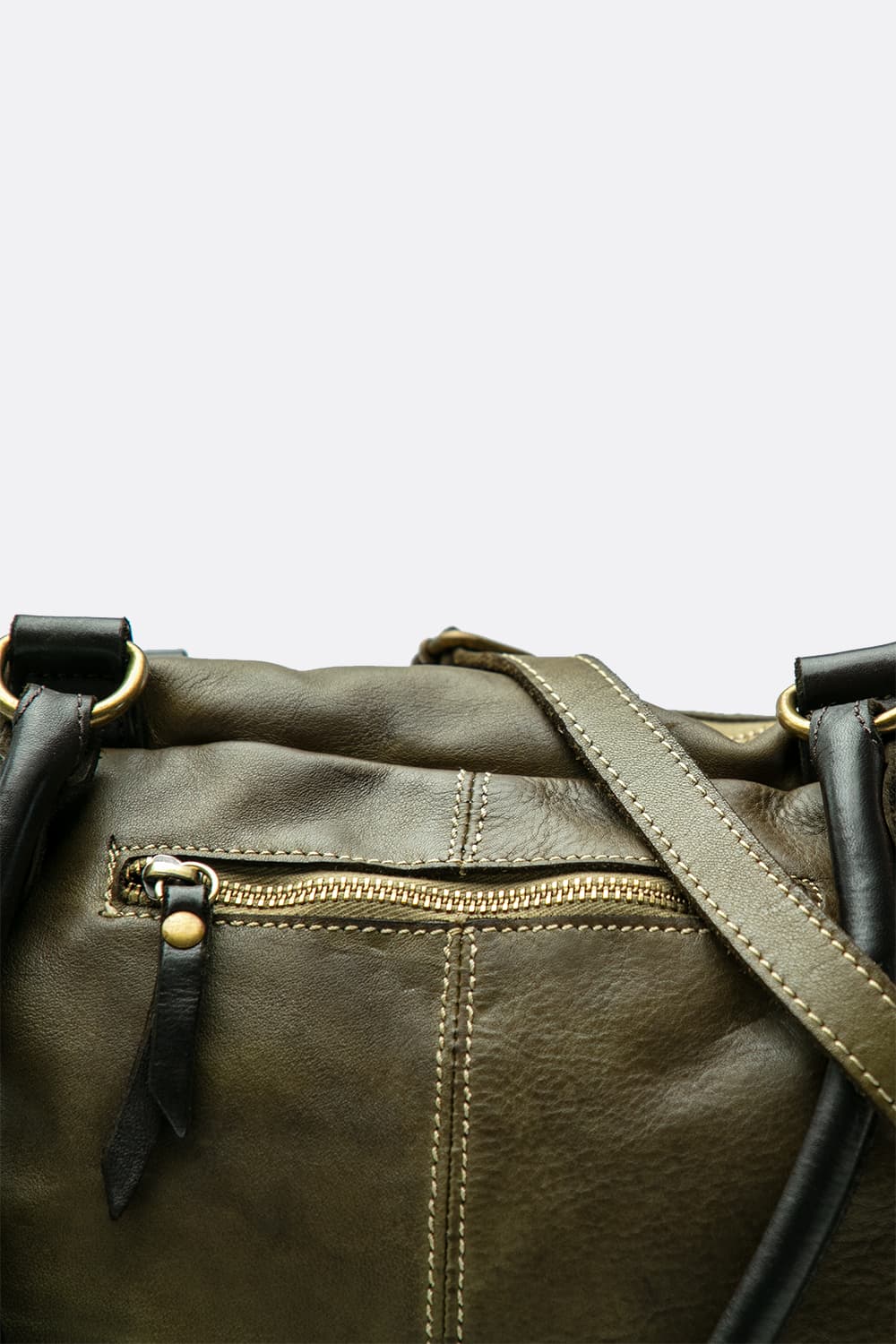 Borsa Puntala Bicolore 100% vera pelle Made in Italy - Barone Firenze