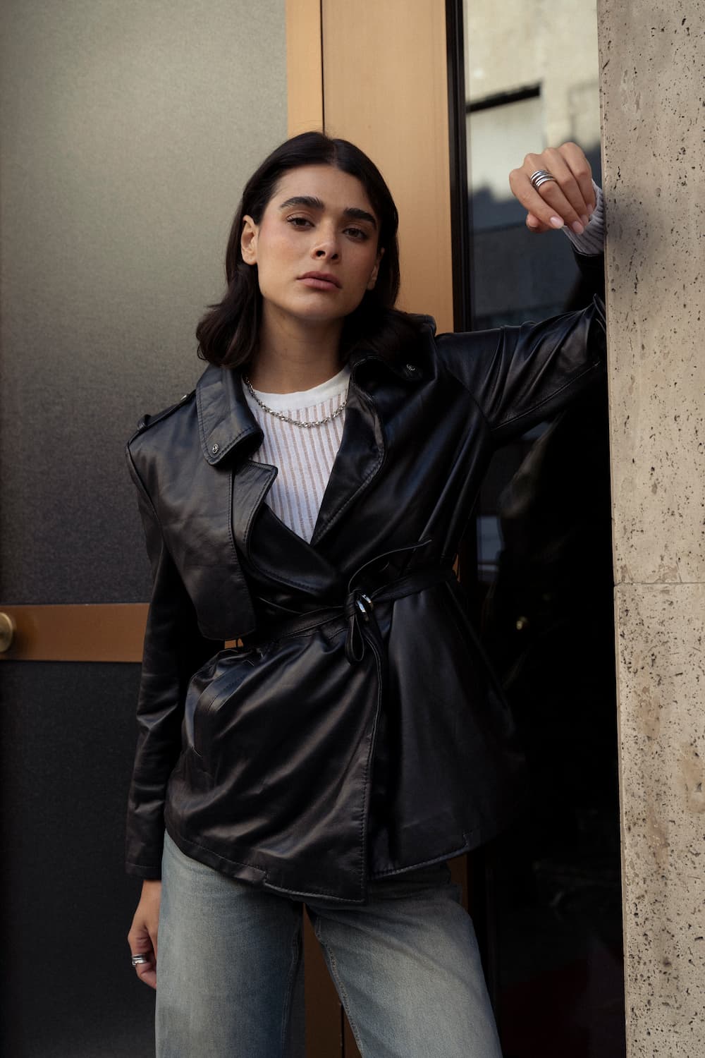 Trench Corto Donna 100% vera pelle Made in Italy - Barone Firenze