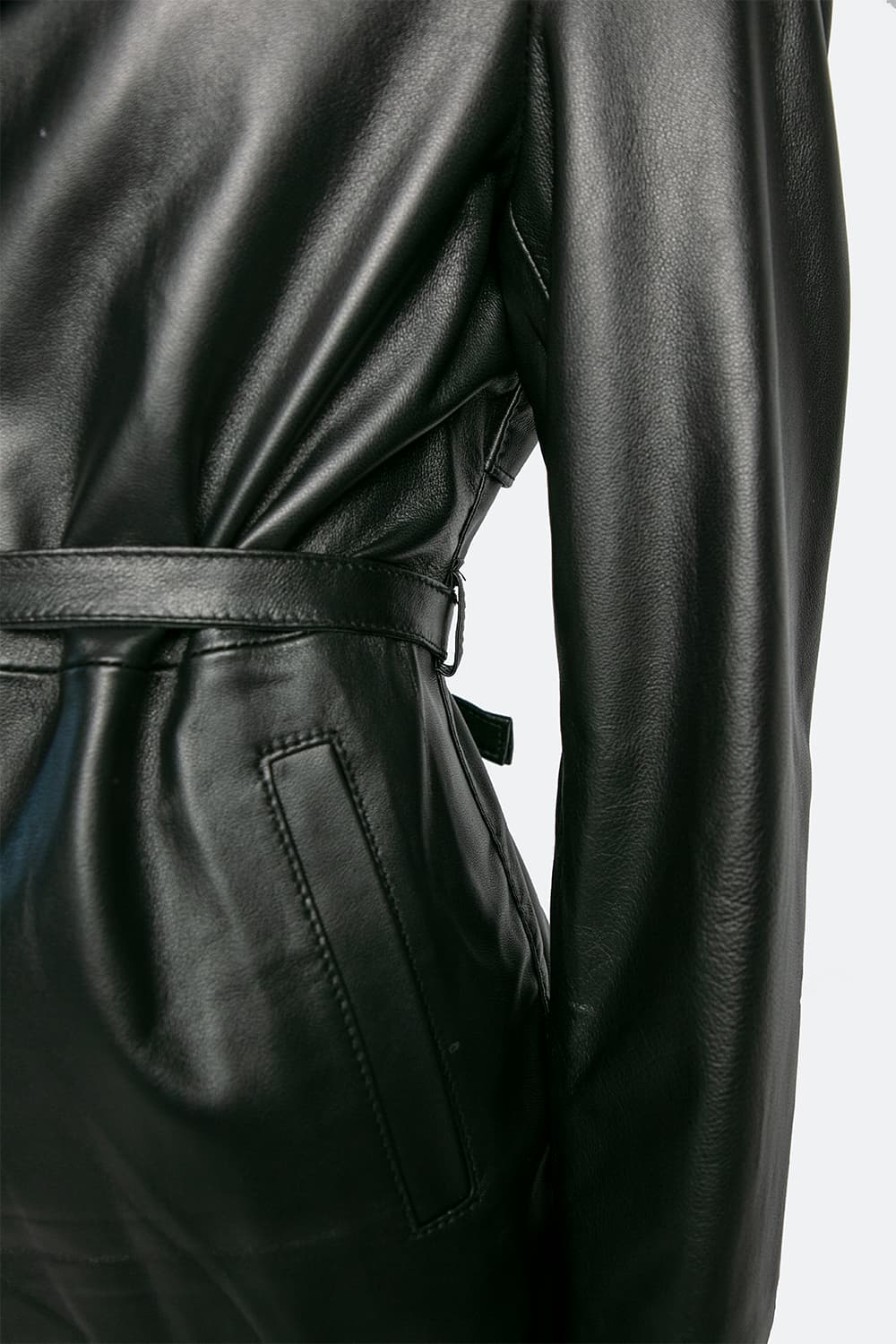 Trench Corto Donna 100% vera pelle Made in Italy - Barone Firenze