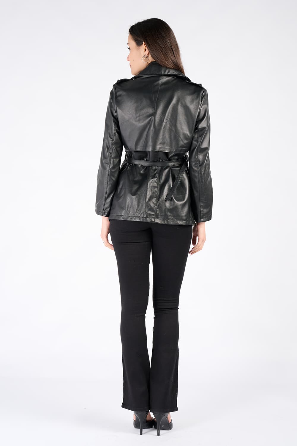 Trench Corto Donna 100% vera pelle Made in Italy - Barone Firenze