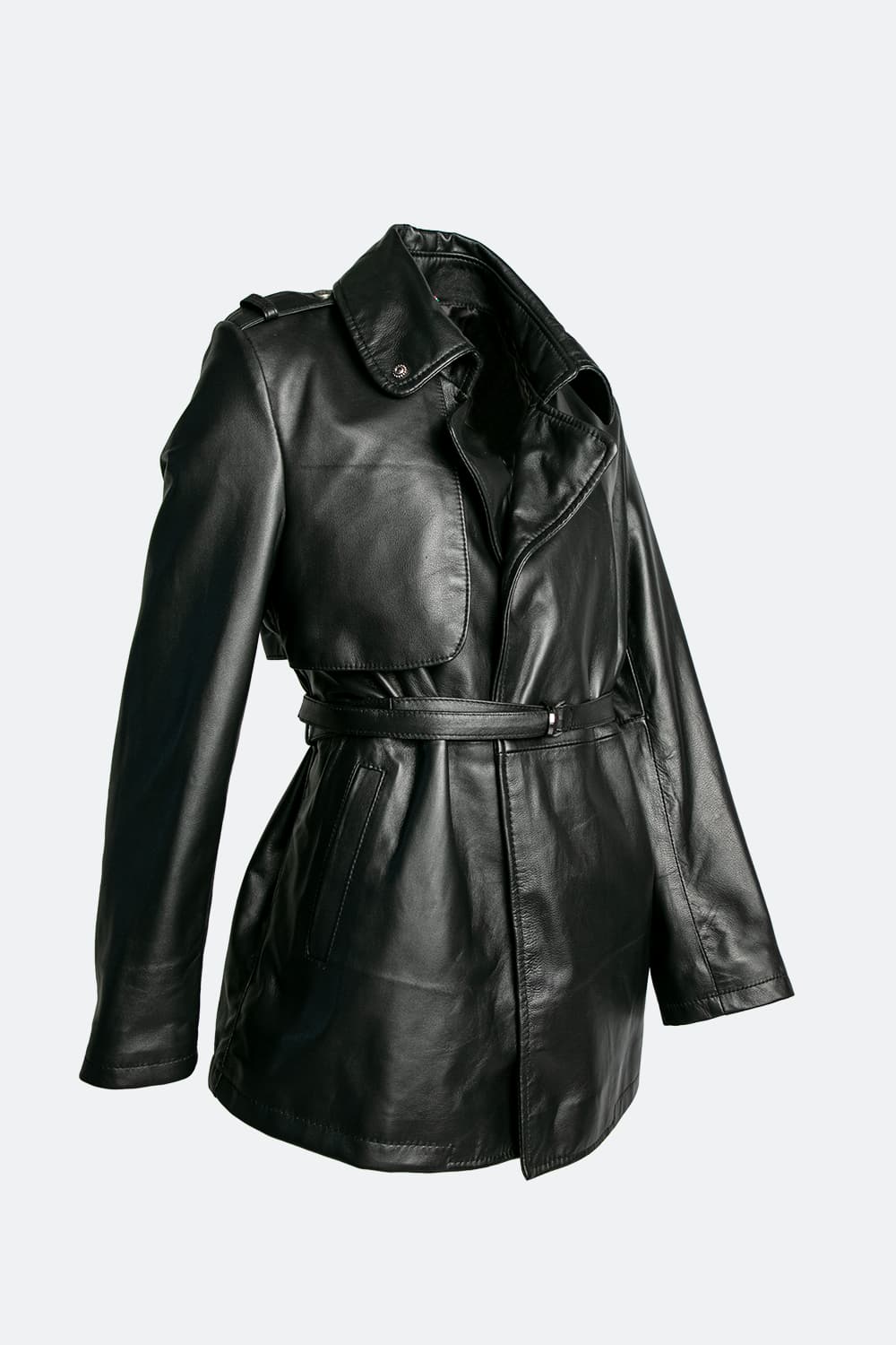 Trench Corto Donna 100% vera pelle Made in Italy - Barone Firenze