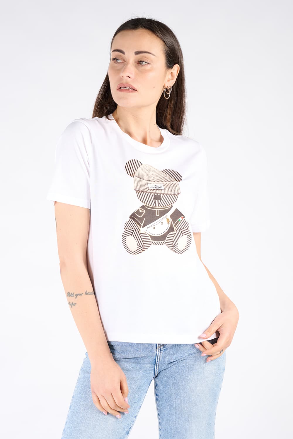 T-shirt Orsetto Donna 100% made in Italy - Barone Firenze