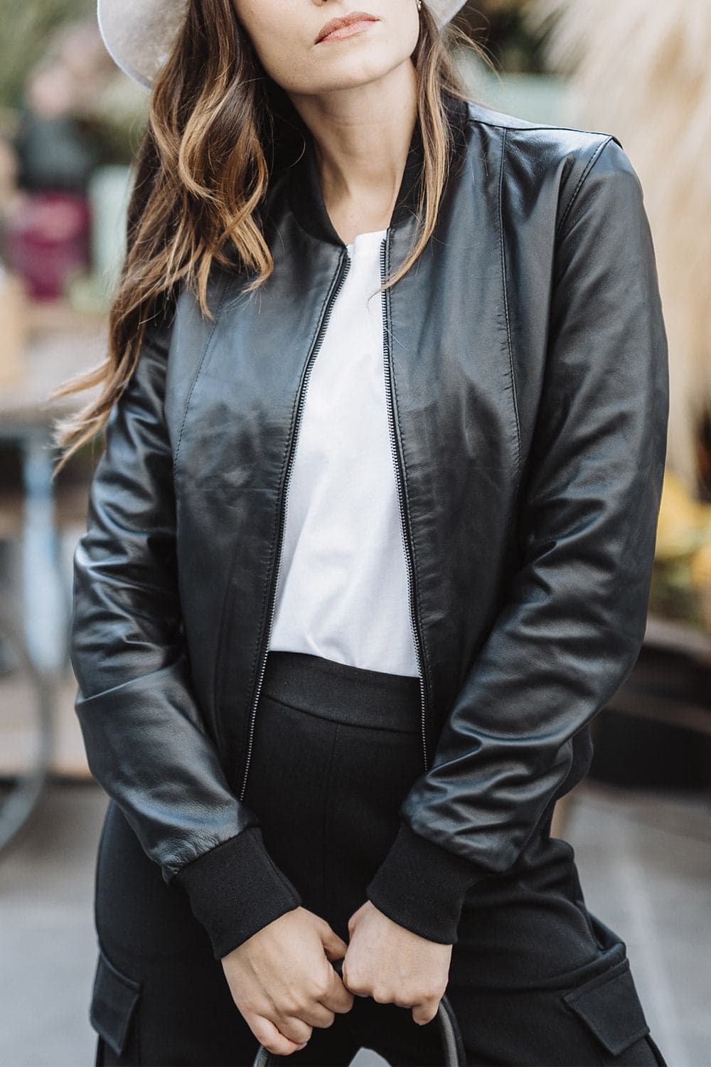 Amber black women's jacket 100% genuine leather Made in Italy- Barone Firenze